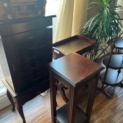 Sale Photo Thumbnail #56: Jewelry armoire and tables 