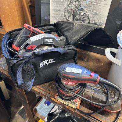 Hand saw used twice 
Sander 