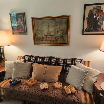 Vintage wall art and furniture