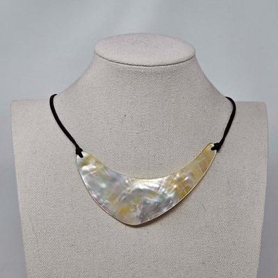 Chico's Mother of Pearl Boomerang Necklace
