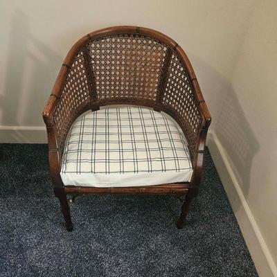 Hollywood Regency Faux Bamboo Club Chair
