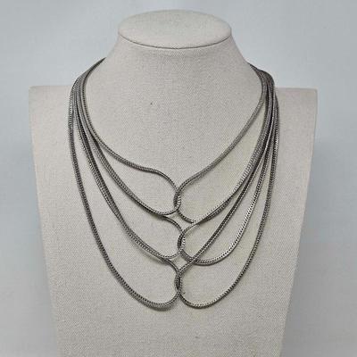 Jessica Simpson Silver Tone Multi-Strand Necklace
