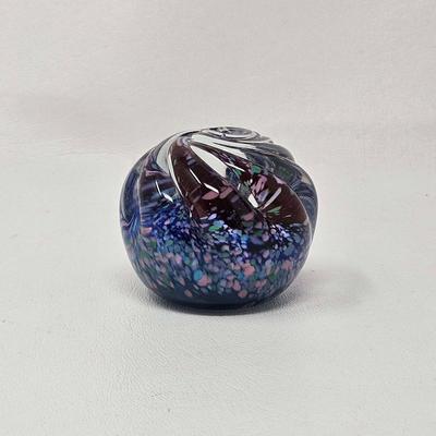 Peter Patterson Swirl Glass Paperweight
