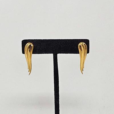 Givenchy Gold Tone Angel Wings Pierced Earrings
