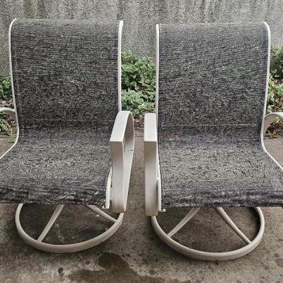 Pair of Tropitone Patio Swivel Captains Chairs
