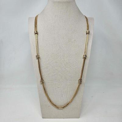 Chico's Gold Tone Multi-Strand Long Fashion Necklace
