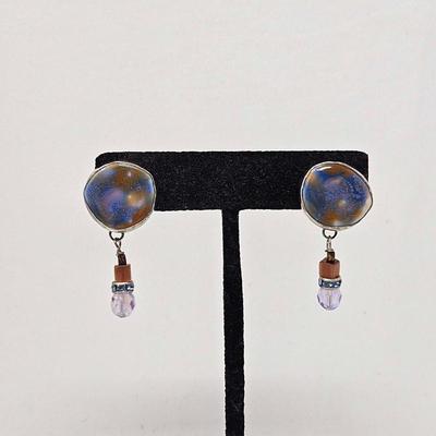 Wendy Staufer Sterling Silver Dangle Screwback Earrings
