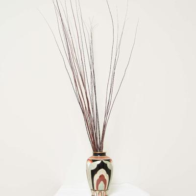 Vintage Kutani Satsuma Toyo Hand Painted Vase with Willow Branches #2
