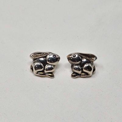 Silver Bunny Pierced Earrings
