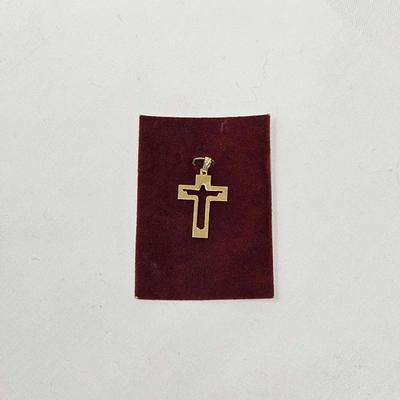 Gold Tone Cross Pendant
