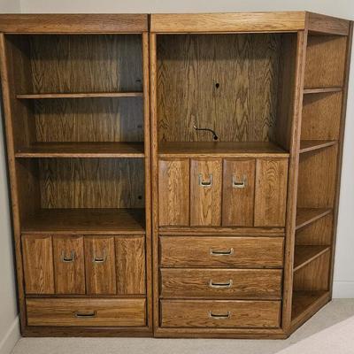 Quality Bernhardt 3-Piece Campaign Style Wall Unit
