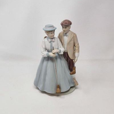 Vintage Ardalt Japan Porcelain Golfers Music Box
