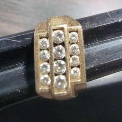 14KP Gold Ring – 10.75g, Size 9, Unverified Gemstones