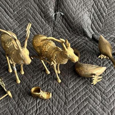 Bronze Casts – 2 Reindeer 10"x10", Sled, 2 Geese, 1 Camel