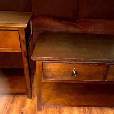 Wooden Coffee And End Table Combo 