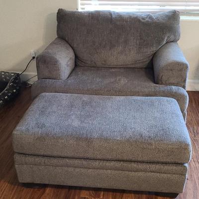 Ashley Furniture Large Comfy Chair & Ottoman 