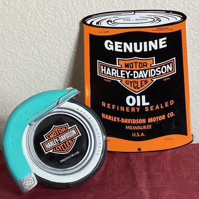 Harley-Davidson Metal Sign and Picture Frame