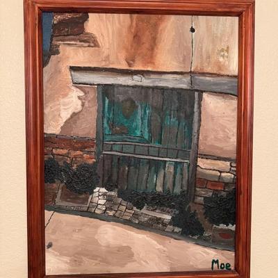 Framed Canvas Painting By Local Artist Moe