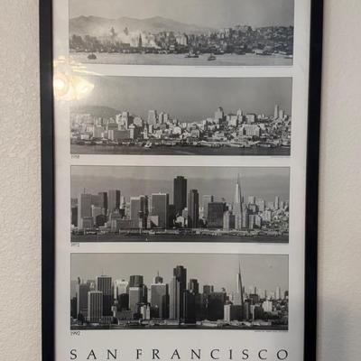 Sam Francisco Framed Poster Showing The Changes From 1915-1992