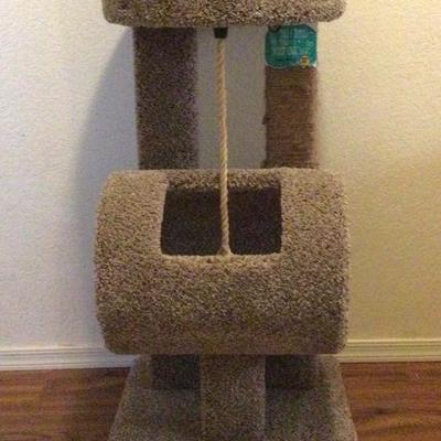 37” Tall Beige Cat Tower