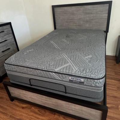 Full Size Bed Frame And Matress Plus Box Spring 