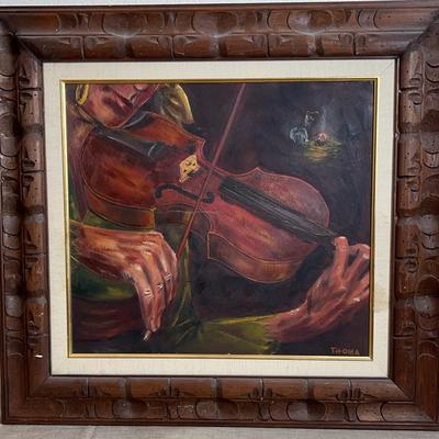 Violin Painting By Thoma