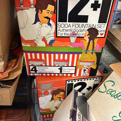 Vintage soda fountain sets