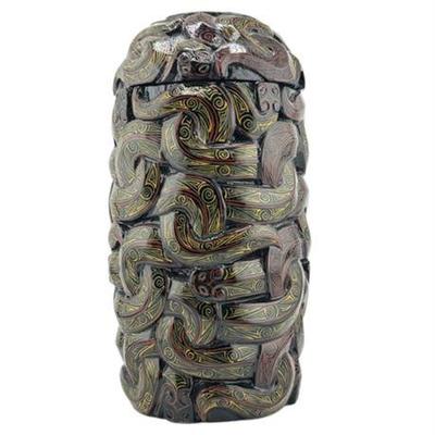Lot 040  
Rare Chinese Painted Lacquer Snake Cup with Cover