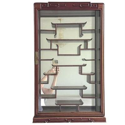 Lot 157   
Carved Rosewood Curio Wall Cabinet