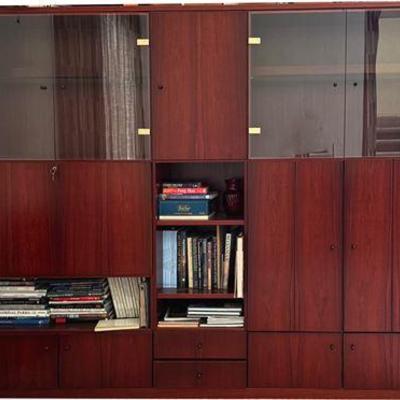 Lot 176  
Post Modern Three Piece Wall Unit with Mirrored Bar