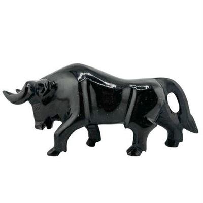 Lot 038   
Black Onyx Marble Bull Figurine