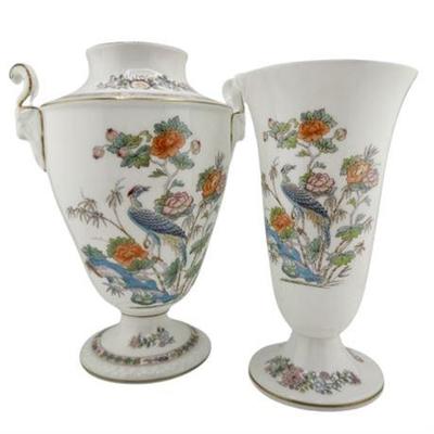 Lot 084   
Wedgwood Kutani Crane Flower Vase Set of Two(2)