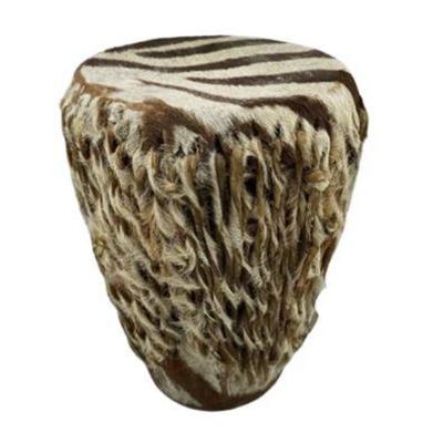 Lot 034   
Vintage African Hide & Leather Drum – 1960s Missionary Souvenir