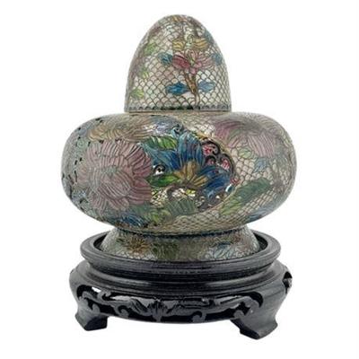 Lot 021  
Mid 20th Century Plique-A-Jour Chinese Bowl with Cup
