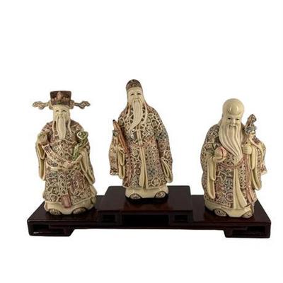 Lot 103-B   
Chinese Fu Lu Shu Immortal Gods of Luck, Happiness and Health Figurnes