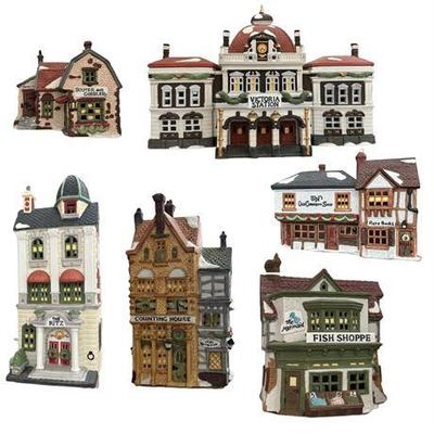 Lot 132   
Dept. 56 Dickens' Village Series "Counting House" 1988, Set of Eight