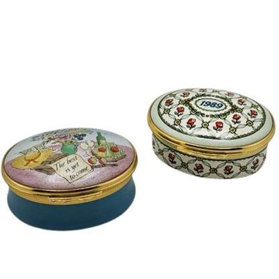 Lot 053   
Halcyon Days Enamel Trinket Boxes, Two (2)
