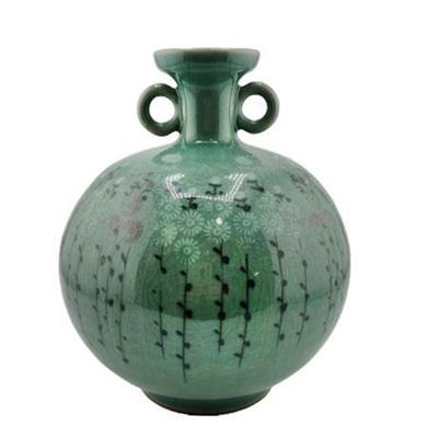 Lot 011  
Late 20th Century Korean Celadon Eared Bottle
