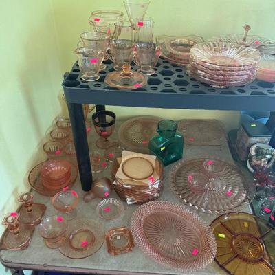 Sale Photo Thumbnail #73: pink and amber glass
