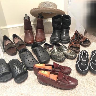 Men’s Shoes- 2 Ugg Boots, 1 Nice Loafer & Water Shoes And The Like