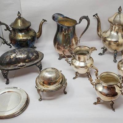 Silver Plated Pitchers, Roll Top Chafing Dishes, Bread Plates And More!