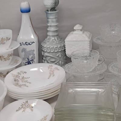 Milk Glass and Clear Glass Assortment