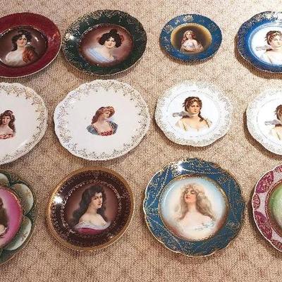Antique Portrait Plates - Royal Vienna- Constance, Victoria, Imperial Vienna, Mignon- Bavaria