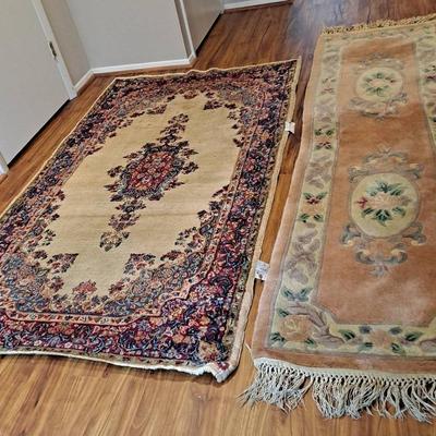 Wool Runner And Rug (condition issues)