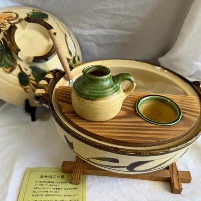 Large Vintage Japanese Donabe Traditional Clay Cooking Pot.
