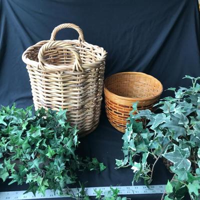Faux Plants And Baskets 