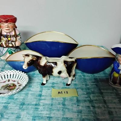 Lot Of Decor Including Blue Nesting Box 
