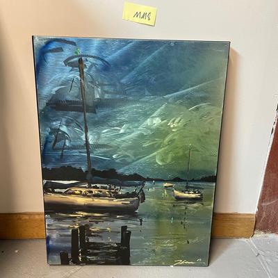 “From The Dock Of The Griffith” Original Artwork On Metal.