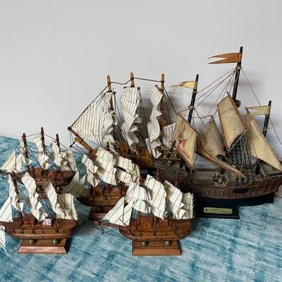 Lot Of Miniature Model Ships