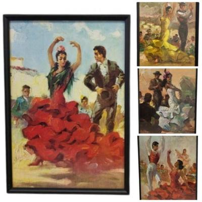 Four Framed Flamenco Prints